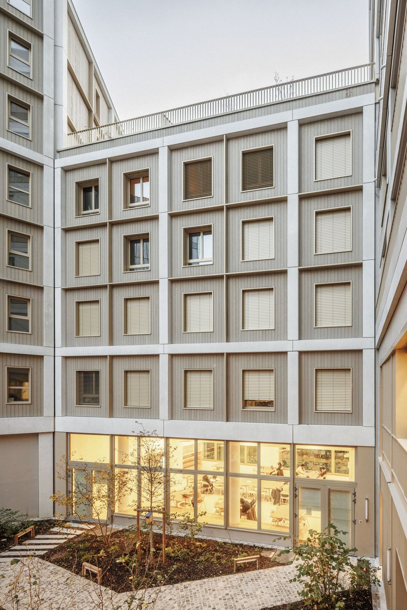 Neighborhood in Paris - Media Library and Family Flats, Student Residence, and Social Housing Units / La Architectures + Atelier Régis Roudil Architectes + Nicolas Hugoo Architecture - Interior Photography